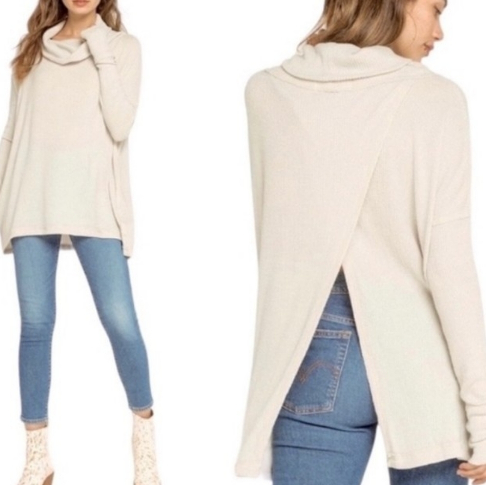 Free People,NWTJuicy,Cowl Neck Waffle Knit Top,Sizes Lg & Med